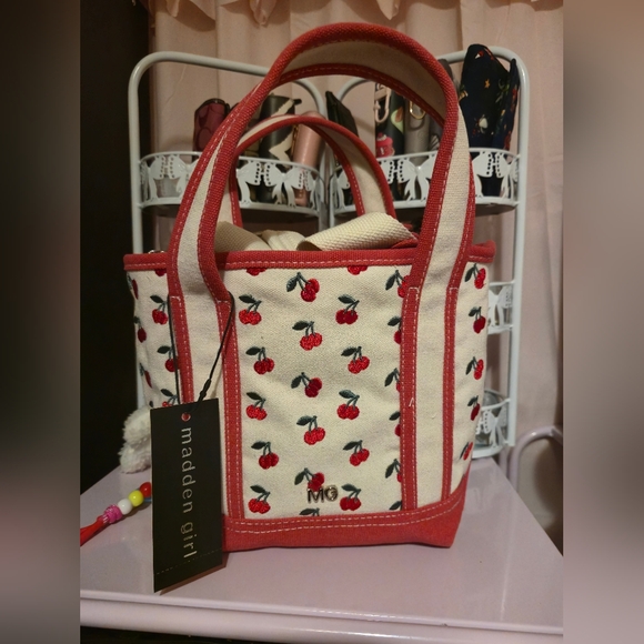 Madden Girl Cherry Canvas Tote - Picture 2 of 4